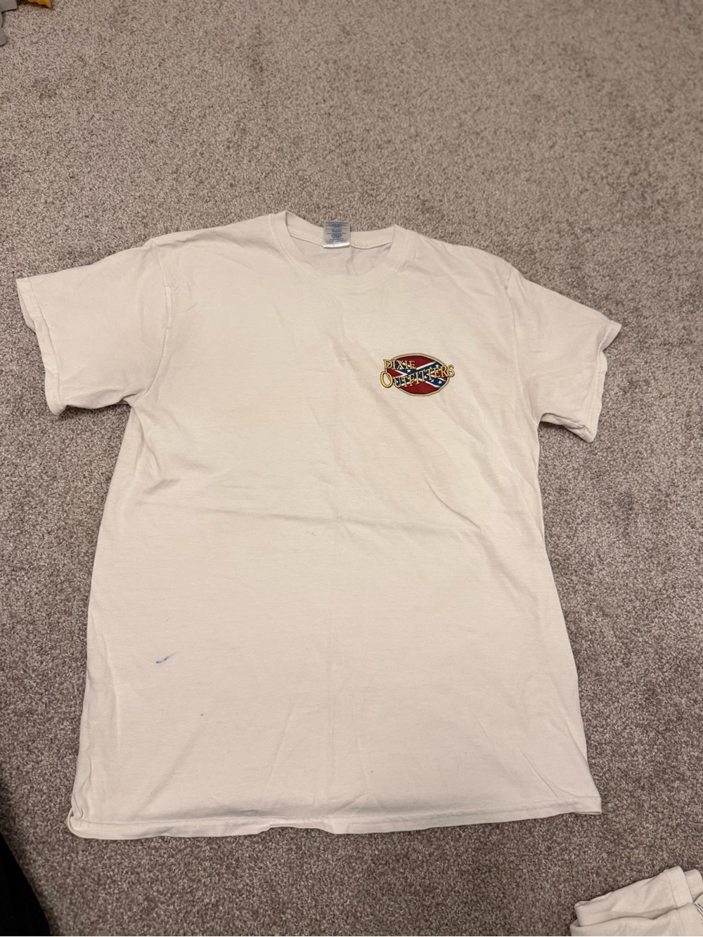 Dixie Outfitters Men's Cream Short-Sleeve Graphic T-Shirt